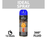 Traceur de chantier fluorescent 360° IDEAL SPRAY Bleu SOPPEC