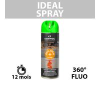 Traceur de chantier fluorescent 360° IDEAL SPRAY Vert SOPPEC