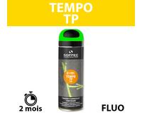 Bombe de peinture traceur de chantier SOPPEC vert fluo temporaire 2-8 semaines 141618