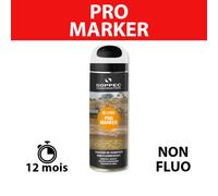 Bombe de peinture - Traceur de chantier SOPPEC non fluorescent promarker blanc 9-12 mois - 141500