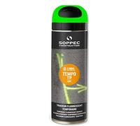 Bombe de peinture traceur de chantier SOPPEC vert fluo temporaire 2-8 semaines 141618