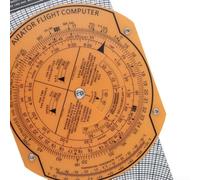 Traceur de navigation aéronautique transparent pour une planification précise de l'itinéraire avec règle coulissante rotative à 360 degrés (A)