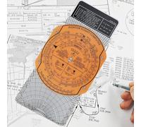 Traceur de navigation d'avion avec rotation à 360 degrés et design ABS transparent, avec règle à glissière calibrée pour un tracé précis de l'itinéraire de vol (A)