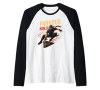 Traceur furtif Parkour Ninja Tracer Jump Action Urban Speed Manche Raglan