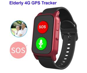 Traceur GPS 4G pour personnes âgées, bracelet de suivi de localisation avec moniteur de fréquence cardiaque intelligent, température, anti-perte, montre GPS tendance Black