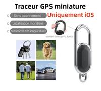 Traceur GPS à clip compatible iOS, balise Find My longue autonomie pour clés, animaux, sac et véhicule, sans abonnement