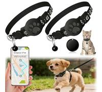 Traceur GPS Chat sans Abonnement, Collier GPS pour Chat Traceur sans Abonnement Android et iOS, Collier Réglable avec Sonnerie, Localisation Temps Réel, Imperméable et Durable, sans Carte SIM (2 PC)