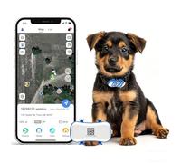 Traceur GPS Chien-Collier GPS pour Chien alertes s'adapte Tous Les Colliers | intelligentes et géo-clôture - Mode d'économie de Batterie près de routeur - Lumières LED- Étanche (IP67)