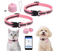 Traceur GPS pour chat et chien compatible avec iOS et Android, suivi de localisation dans le monde entier, collier pour chat, tracker GPS sans ABO, mini traceur d'animal pour chat (rose)