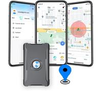 Traceur GPS pour Véhicule, GPS sans Carte Sim Traceur, Batterie Rechargeable 6000 Mah,Antivol à Distance,Geo-Fence