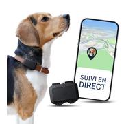 Traceur GPS Salind pour Chiens 4G - Alarmes de Fugue + Suivi en Direct en Europe - Géorepérage - 100% étanche - Compatible avec Tous Les Colliers - Noir