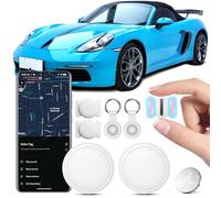 Traceur GPS Voiture, 2PCS Air Tracker Android Compatible avec Google Find Hub Localisateurs D’Objets Bluetooth Véhicule sans Abonnement, Magnétique Traceur caché pour Voiture pour Auto et Moto (Blanc)