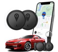 Traceur GPS Voiture, Lot de 2 Traceurs GPS pour Véhicules, Mini Traceur GPS Portable Compatible avec l’App Localiser d’iOS (iOS Uniquement), sans Abonnement Mensuel ni Carte SIM Requise - Noir