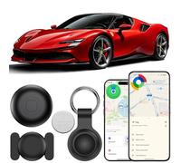 Traceur GPS Voiture sans Abonnement, Bluetooth Tracker Android et iOS | Smart Tag Tracker de Voiture Magnétique,Étanche IP68, Localisateur Mini Tracker GPS sans SIM pour Auto (Noir)