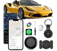 Traceur GPS Voiture sans Abonnement, Smart Tag Traceur, Compatible avec Android et iOS, Localisateurs D’Objets Bluetooth pour pour Auto, Moto, Vélo, Bagages, IP68 Imperméable (Noir)