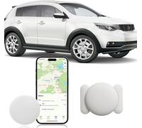 Traceur Localisateur D’Objets Bluetooth, Traceur magnétique caché pour Voiture sans Frais mensuels, GPS Tracker pour Enfants Animaux domestiques Compatible avec A-pple Find My no SIM (1 Blanc)
