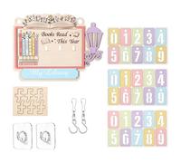 Traceur pour livres de lecture - Décoration de bibliothèque en bois - Panneau pour livres lus cette année - Pour enseignants, femmes, lecteurs, bibliothèques