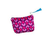 Tracey Cooper Trousse de Maquillage Coeur Rose Petit Modèle 24x18cm Velours Fermeture Éclair, rose, Cœurs