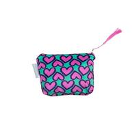 Tracey Cooper Trousse de maquillage en velours motif coeur rose et vert 24 x 18 cm, Vert, Cœurs
