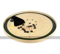 Tracey Tour Championship Crokinole Board - Masters Edition - Green Ditch and Hole - Official Size - 26 Disks and Playing Wax Included