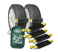 TRACGRABBER Dispositif de traction pour pneus de neige, boue et sable - Pour voitures et petits SUV - Lot de 4 - Facile à installer, se décolle rapidement - Un tapis de traction à neige ou une