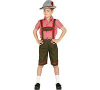 Trachtenhose Traditionelles Kinderoutfit Wiesn Festkleidung chemise Fun Dirndl bretelles arrière Zapfenhose, Taille : 110/116 Couleur : Rouge