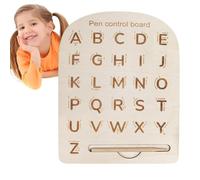 Tracing Board - Jouet d'apprentissage en forme de lettres réversibles, outil d'exercice d'écriture en bois 123 pour enfants, design durable | Indispensable pour la classe préscolaire pour garçons et