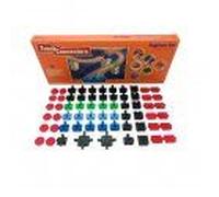 TOY2 Engineer Kit de Construction | 64 Connecteurs de Voie de Train Jouets compatibles avec Brio & Duplo | Kit avec connecteurs de Rail | Ensemble de connecteurs de Rail en Bois Durable