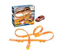 Track Toy Car - Voiture arrière à tirer, pistes créatives flexibles | Kit de piste de course pliable à 360 degrés avec fonction lumineuse, jouet de course passionnant pour les fêtes de Noël en plein
