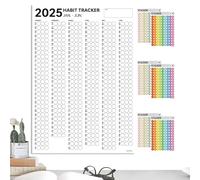Tracker d'habitudes mural - Tableau de suivi des habitudes - Calendrier mural de suivi des habitudes - Outil de productivité de 6 mois et calendrier d'entraînement, planificateur hebdomadaire et