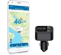 Tracker GPS 4G LTE Traceur GPS Dispositif de Suivi GPS caché sans abonnement Voiture Allume-Cigare Double Port de Charge USB de Type C, localisation en Temps réel, Alarme vibrante, Alarme d'annulation