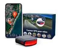 Tracker GPS PAJ Feu arrière vélo - Localisation 4G en Temps réel avec Alerte de Chute, Historique des trajets, Alarme vélo GPS pour vélos/VTTAE, étanche, 20 Jours d’autonomie