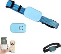 Tracker GPS pour petits chats et chiens, pas de frais mensuels, fonctionne avec Apple Find, compatible avec iOS/Android, suivi en temps réel pour animaux de compagnie (bleu)