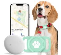 Tracker intelligent pour collier - Traqueur de localisation de chien avec support, sans frais mensuels, compatible avec Apple Airtag Find My, vert menthe
