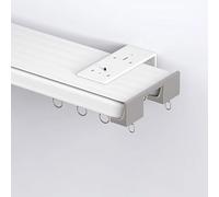 TrackNoiseFree Double rideau mural pour chambre à coucher, salon, bureau et hôpitaux Blanc/noir 445 cm