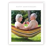 Tracks Publishing Carte d'anniversaire amusante - Motif hamac grossier - Finition aluminium - Carte de vœux d'anniversaire amusante pour un couple spécial ou un être cher
