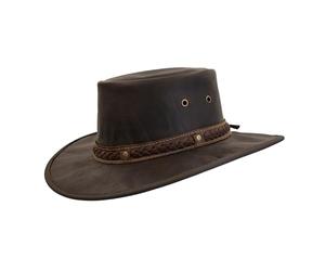 Traclet Chapeau Cuir Kangourou Squashy Marron