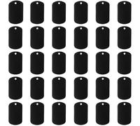 TRACOMPAN Lot de 30 plaques d'identité vierges en aluminium noir avec trous de suspension - Pour gravure laser, estampage, porte-clés, collier, bracelet, pendentif, breloque, loisirs créatifs