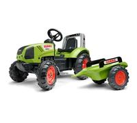 FALK - Tracteur à pédales Claas avec remorque - Dès 3 ans - Fabriqué en France - volant directionnel avec klaxon - Siège ajustable - 1040AB, Vert