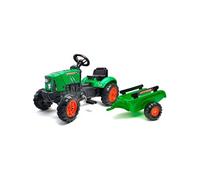Falk Tracteur à pédales Les Petits Jardiniers Supercharger – capot ouvrant et remorque