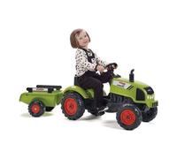 Tracteur à pédales FALK Claas Arion avec remorque amovible Vert Noir Rouge