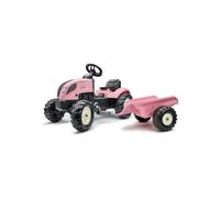 Tracteur à pédales FALK Country Star avec remorque détachable 2-5 ans Rose