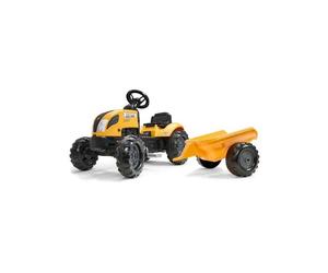 Tracteur à pédales FALK Mighty Builder - avec remorque, capacité 30 kg, jaune/noir