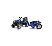 Tracteur à pédales FALK New Holland T8 Volant directionnel, remorque, siège réglable Bleu et noir Fabriqué en France