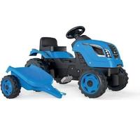 Tracteur a pédales Farmer XL + Remorque - Bleu - SMOBY - Siege ajustable - Capot ouvrant - Klaxon - 90% plastique recyclé