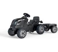 Tracteur a pédales Farmer XL + Remorque - SMOBY - Noir - 90% Plastique recyclé- Siege ajustable - Capot ouvrant - Volant avec