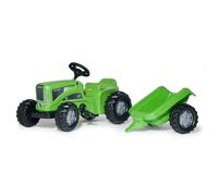 Tracteur à Pédales Rolly Toys avec Remorque RollyKiddy Futura Vert pour Enfants de 2½ à 5 Ans