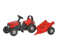 Tracteur à pédales ROLLY TOYS - CASE IH CVX avec remorque - Rouge/Vert - 3 ans et plus