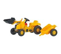 Tracteur à pédales - ROLLY TOYS - CATERPILLAR - Chargeur et remorque - Mixte - Vert et Jaune