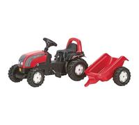 Tracteur à pédales - ROLLY TOYS - VALTRA avec remorque - Jaune - Mixte - 134x47x52cm